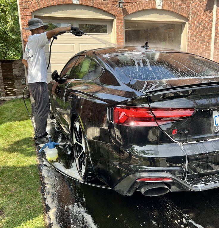Audi RS5 receiving professional exterior detailing and paint correction service