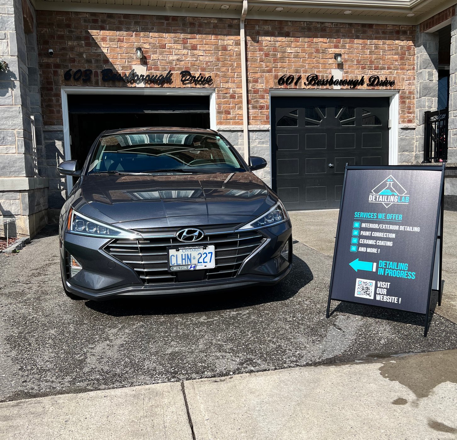 Full car detail in progress at Hamilton Ontario