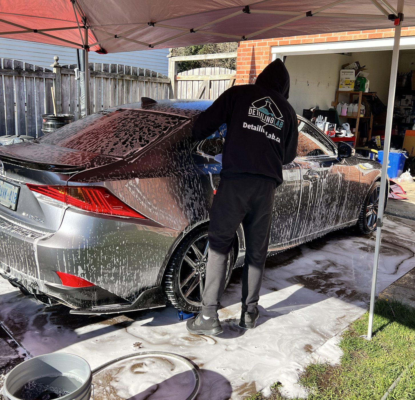 Car detailing at rural Flamborough Ontario property